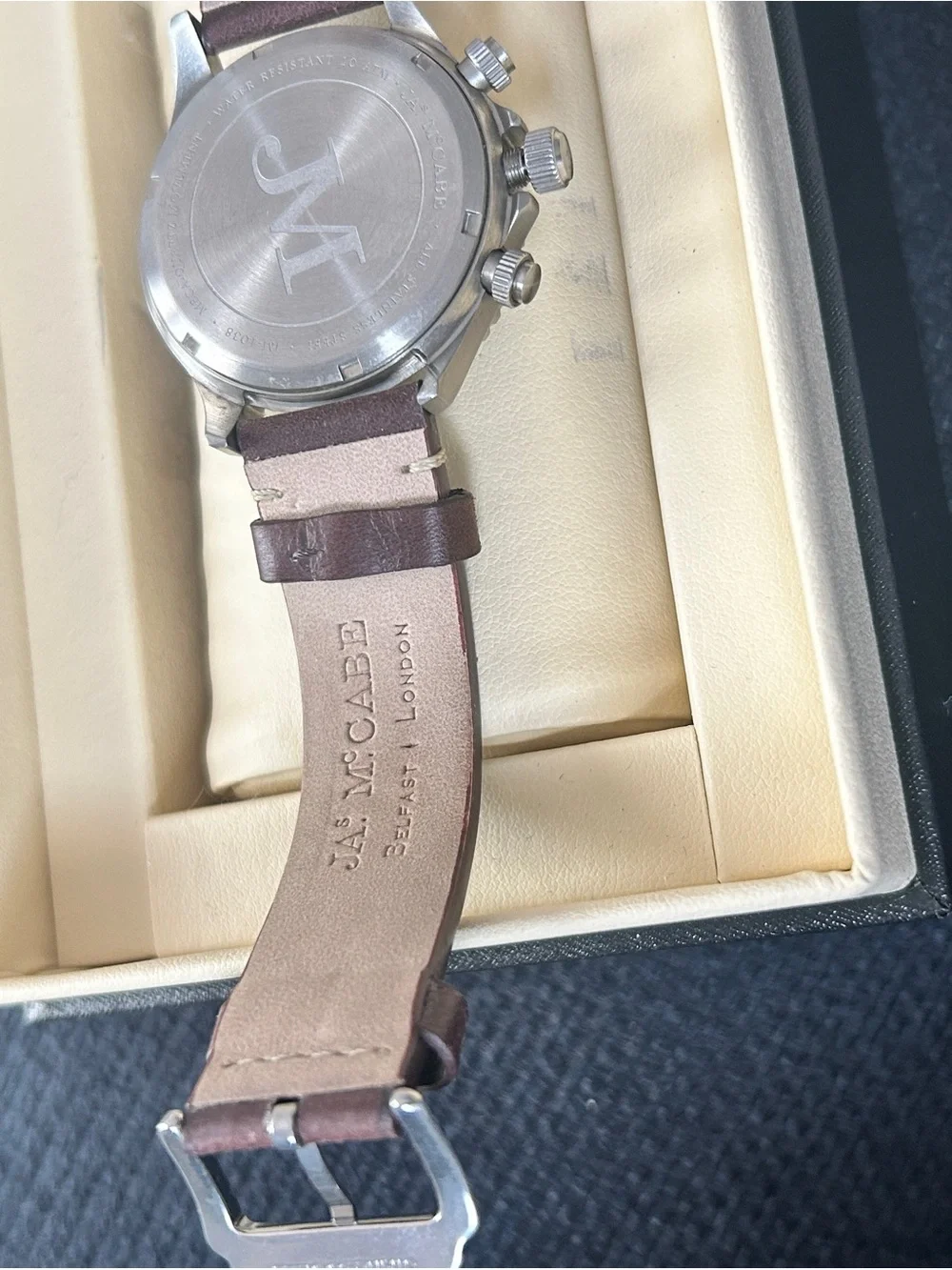 James McCabe Baja Mecha-Quartz Chronograph Watch JM-1038 Leather